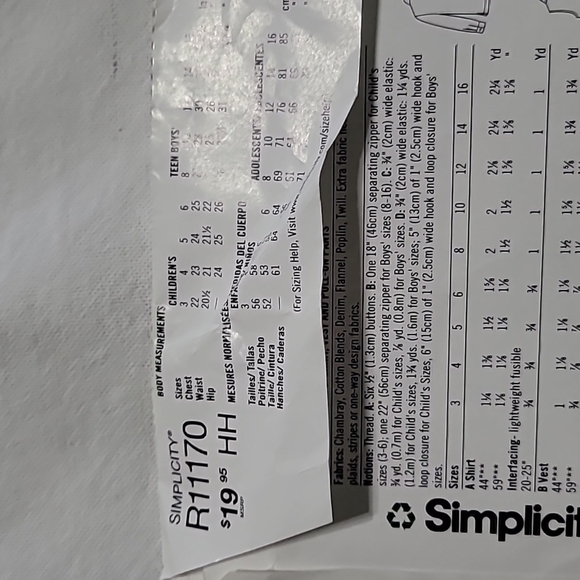 Simplicity Children's And Boy's Shirt,  Vest And Pull-On Pants - Picture 3 of 4